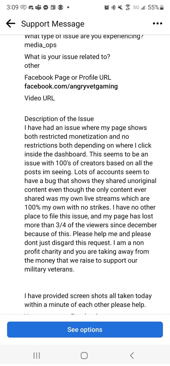 AngryVetGaming's tweet photo. Can someone explain to me how I'm supposed to report an issue that doesn't show up in the place they say to report it. I've been restricted for 5 months!!!! @FacebookGaming @Meta https://t.co/TgxcLq8Swd