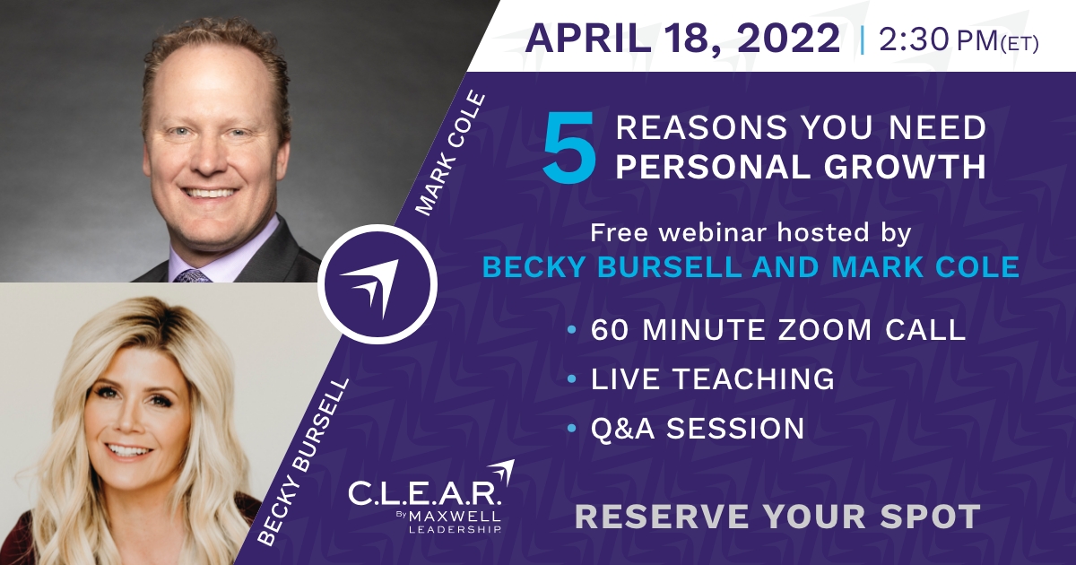 <a href="/TheJohnCMaxwell/">John C. Maxwell</a> says, “Growth is essential, but it requires intentionality and a plan." Join <a href="/jMarkCole/">Mark Cole</a> and <a href="/bbursell/">becky bursell</a> April 18th - 2:30pm ET and discover 5 Reasons You Need Personal Growth. Click the link to register now » ldrshp.co/35Tx3St #success #goals