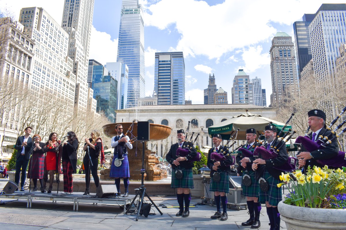 Thank you to all who attended today's Observance in <a href="/bryantparknyc/">Bryant Park</a>! ⛲️  

Featuring remarks by <a href="/AngusRobertson/">Angus Robertson</a> and performances by <a href="/HighlandDivas/">The Highland Divas</a> and <a href="/RCStweets/">Royal Conservatoire of Scotland</a> students, this gathering celebrated the contributions of the Scottish-American community in the US 🇺🇸🏴󠁧󠁢󠁳󠁣󠁴󠁿

#TartanWeek
