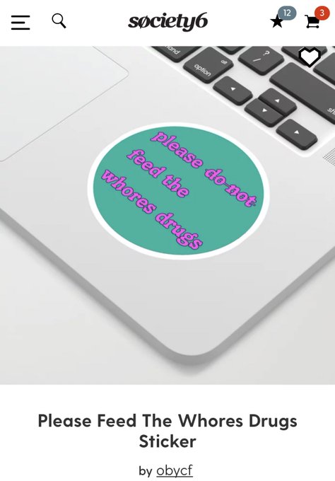 Please Feed The Whores Drugs. I made this today for my Society6 shop lol https://t.co/0wCjC57hJW