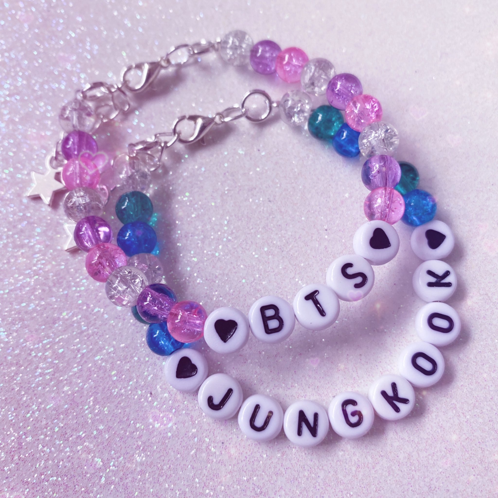 BTS Army Bracelet Bangtan Kpop Handmade Bead Silver Jimin Jungkook V RM  Suga Jin Jhope Korean Gemstone Rainbow Pink Black Red Purple Gift - Etsy