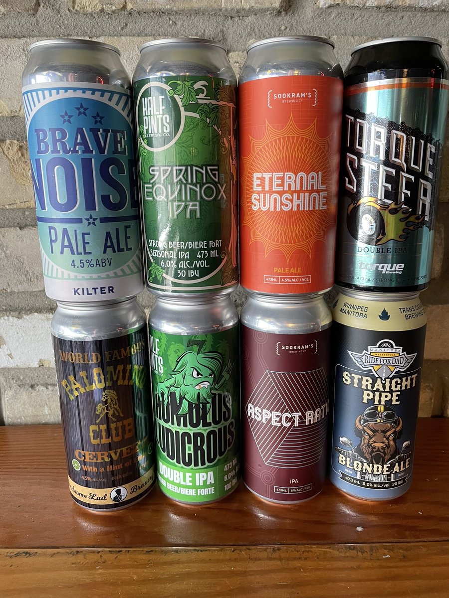 theNobBar's tweet photo. Newest additions!! @kilterbrewing Brave Noise, @HalfPintsBrewCo Aspring Equinox, Humulus Ludicrous, @sookramsbrewing Eternal Sunshine, Aspect Ratio, @torque_brewing Steer and Handsome Lad’s Palomino Club Cerveza https://t.co/KYpFFsnC6v