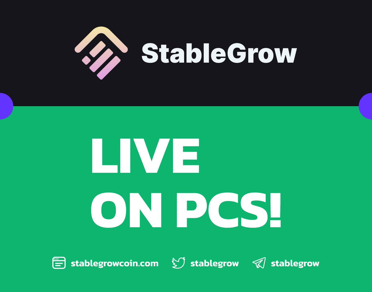 stablegrow's tweet image. 🔘 StableGrow LIVE on PancakeSwap! 

Buy link: pancakeswap.finance/swap?outputCur…
