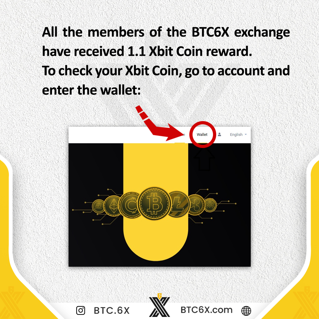 PurcowExchange's tweet photo. XBIT COIN REWARD FOR ALL BTC6X MEMBERS.
All the members of the BTC6X exchange have received 1.1 #XbitCoin #reward. To check your Xbit Coin, go to account and enter the wallet. https://t.co/56q5Ff8a54