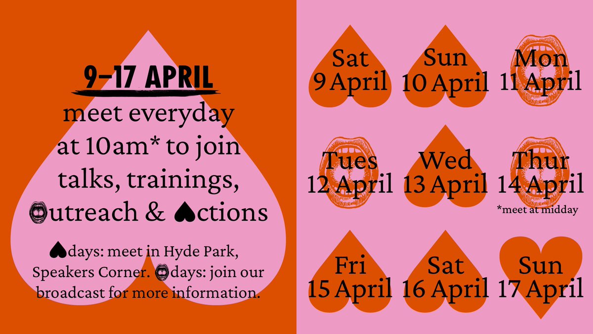 🔥As the crises intensify it's time to come together on 9th April ⏰ 10am Hyde Park 
 
Every day we will gather in Hyde Park. There will be training, speakers , talks on the urgency of the #ClimateEmergency &amp; action together ✊🏽✊🏾 

#ExtinctionRebellion #JustSitDown #Protest 🪧🚨