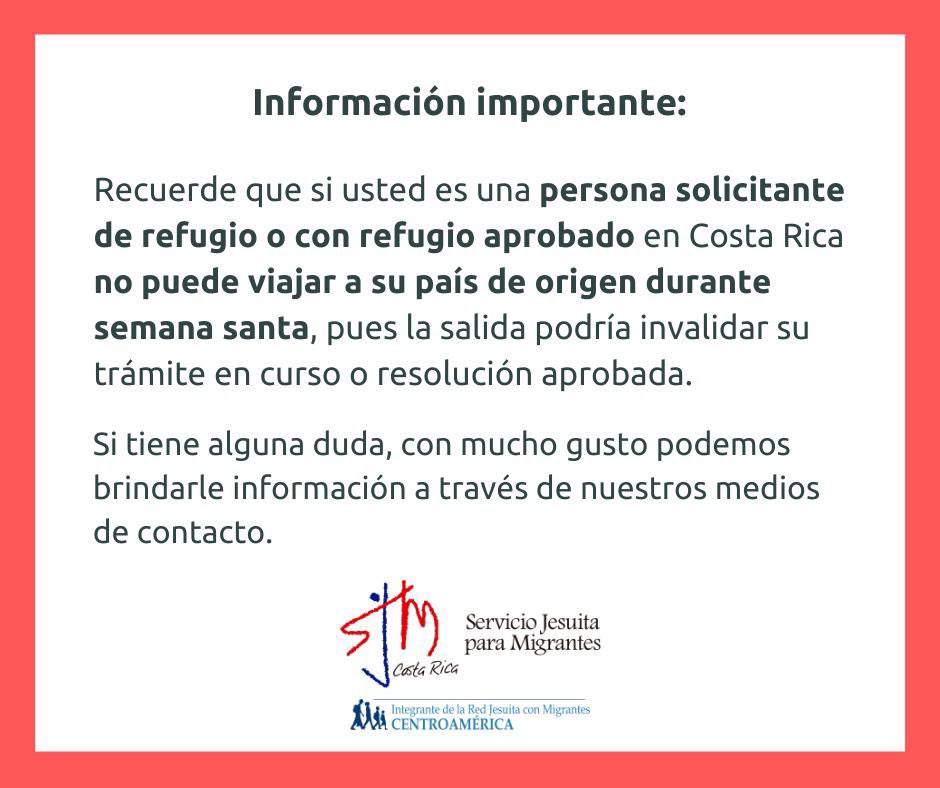 AnnieRO10's tweet photo. Si usted es una persona solicitante de refugio o con refugio aprobado, tome en cuenta esta información de interés: https://t.co/JFHKhJOtJu