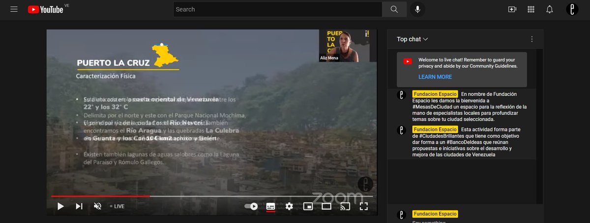 Estamos en #VIVO visita  youtube.com/watch?v=EySTh0…
 y conoce la visión de un grupo de profesionales que han desarrollado sus investigaciones y práctica profesional en la ciudad de #PuertoLaCruz