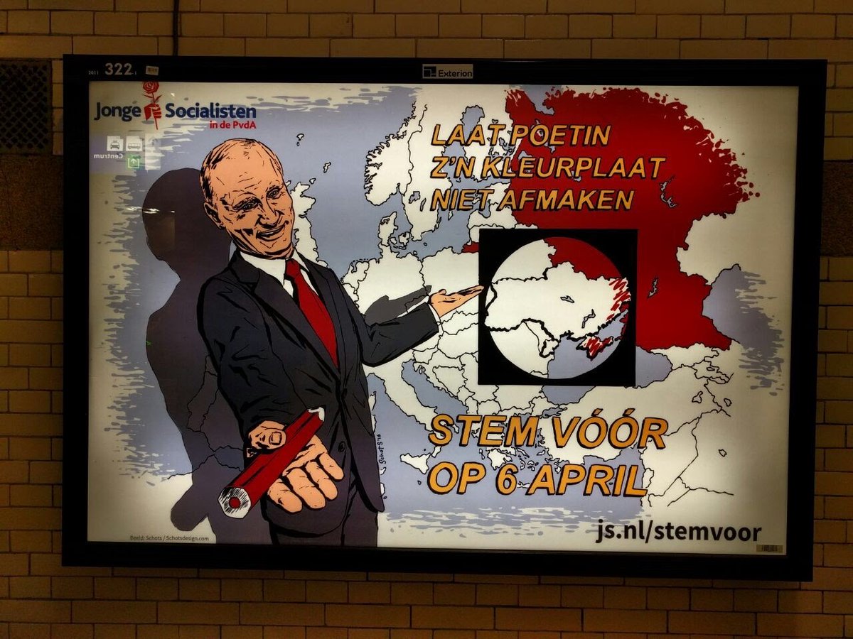 In April 2016, an advisory referendum on the approval of the 🇺🇦–🇪🇺Association Agreement was held in the NL 🇳🇱 (~40% yes, ~60% no). I wonder what those numbers would be if referendum was held today.

The Poster says: "Don't let putin finish his coloring page"

#StandWithUkraine 🇺🇦