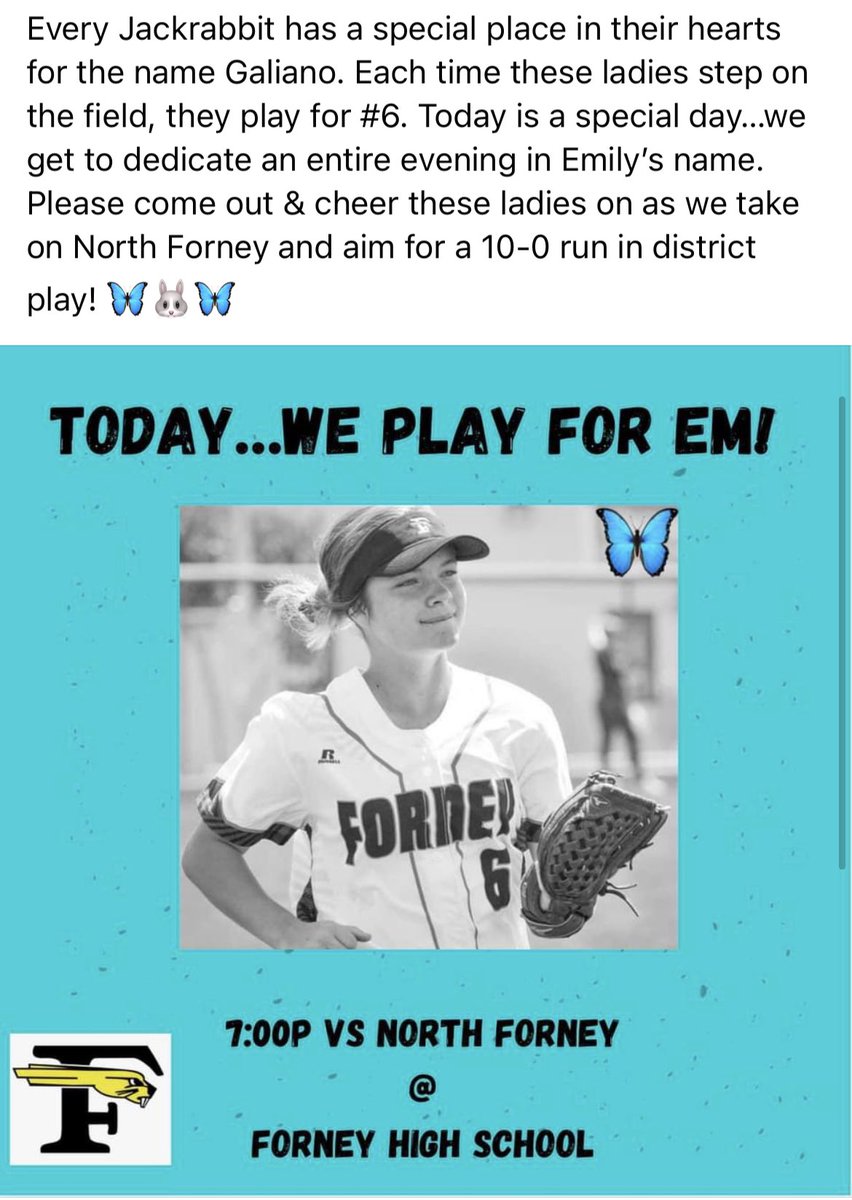 Nicki_Carroll_'s tweet photo. #PlayForEm #ForneySoftball #ForneyFamily https://t.co/T2O8TJ4oeV