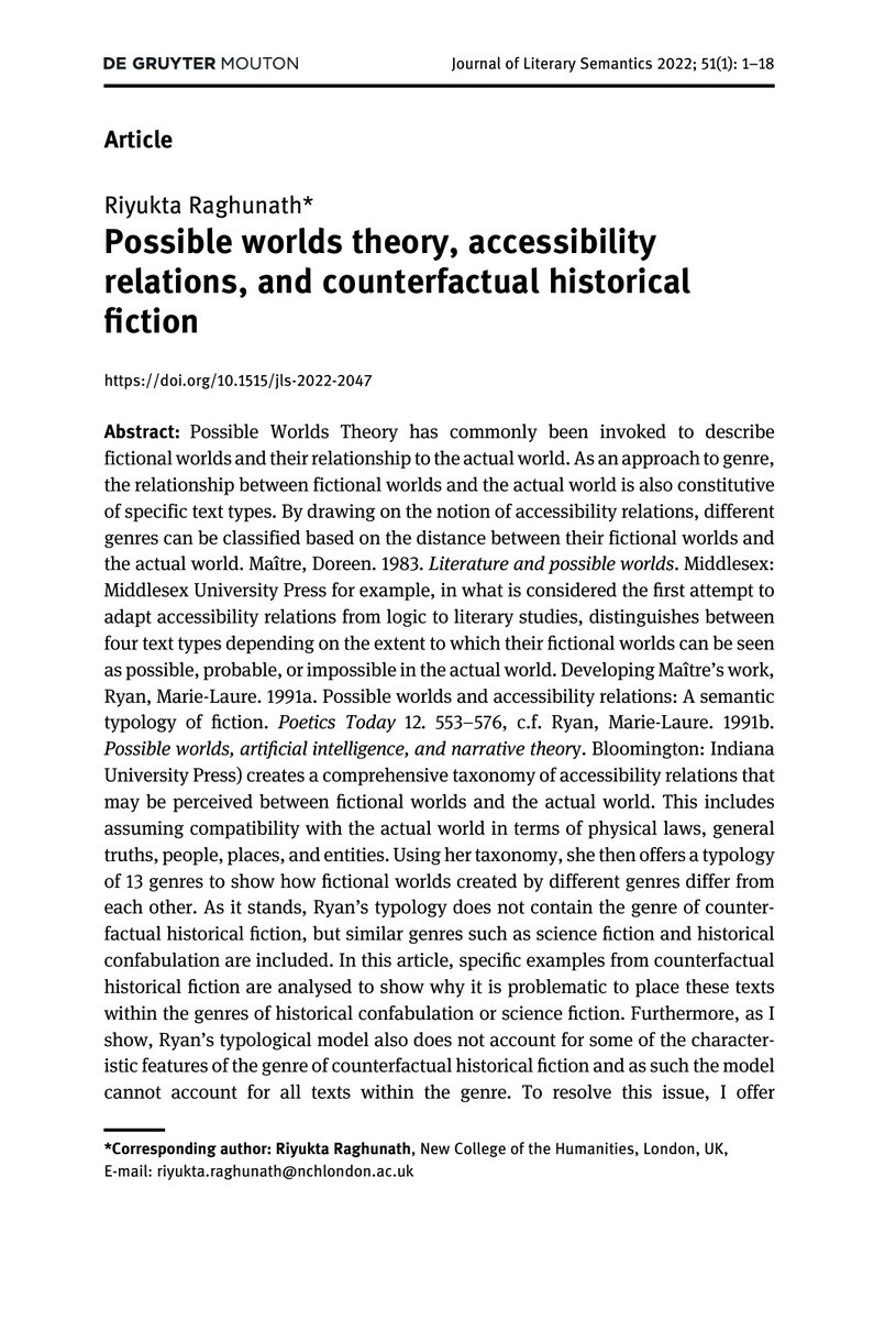 riyukx's tweet photo. Really happy to see my article on Accessibility Relations in Counterfactual Historical Fiction published in the Journal of Literary Semantics 🥳 https://t.co/JJgkLb1g8e