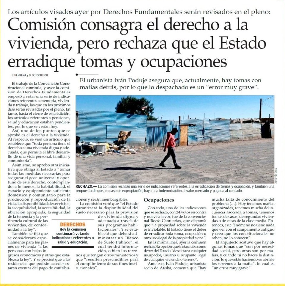 FelipeM33555633's tweet photo. @MarcosBarrazaG Se aprobó el derecho a la vivienda pero se rechaza el derecho a la propiedad
Osea la casa sera del Estado no de la gente
También prohíbe el desalojo de propiedad privada y de tomas
Algo muy coherente #TeRechazo #aceite https://t.co/oF2RRE4aMj