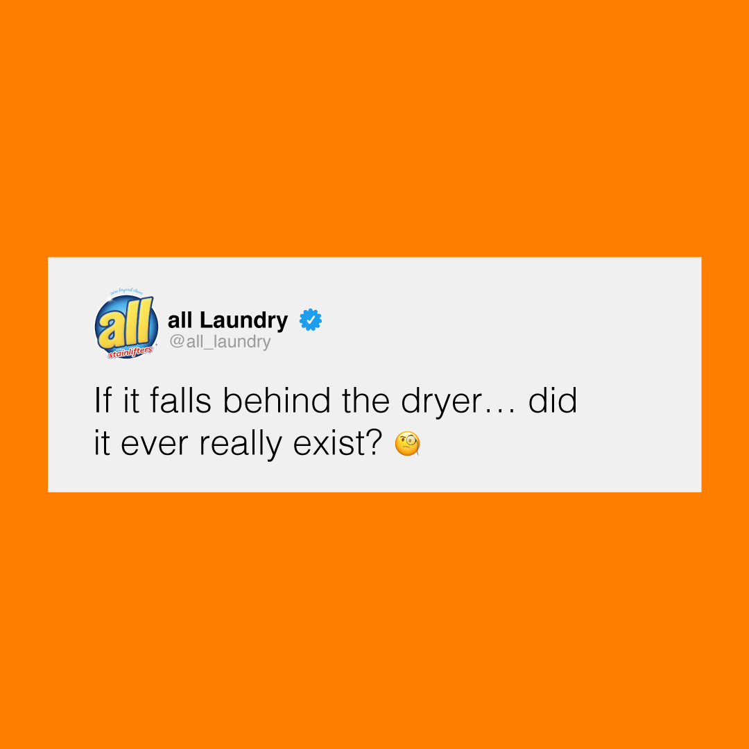 Go ahead, sit with this one for a while. We’ll wait. 

We’re airing it ALL out. When it comes to laundry, what do you want to come clean about? Comment below!

#comecleantweet #alllaundrydetergent #laundryday #laundrychores