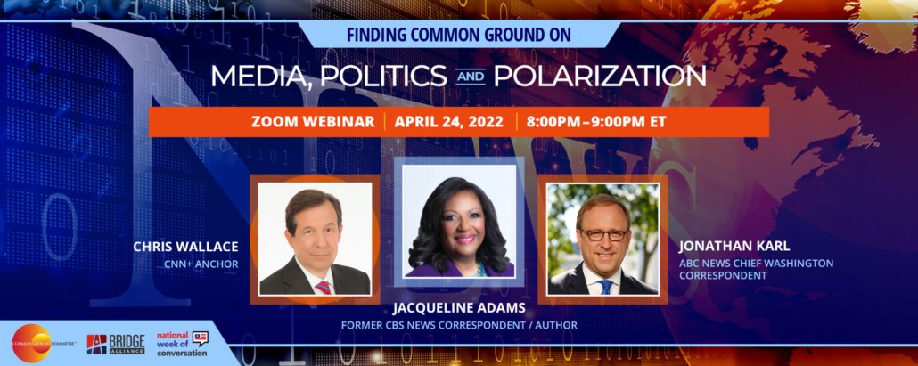 BruceABond's tweet photo. .@commongroundcom and @BrdgAllianceUS are hosting a special virtual event to kick off National Week of Conversation 2022. Make sure you register soon as space is limted: https://t.co/gwYkxeI1Fx #AmericaTalks #CommonGroundEvent #FindCommonGround #NewsPoliticsPolarization https://t.co/QbVXxSS9Le