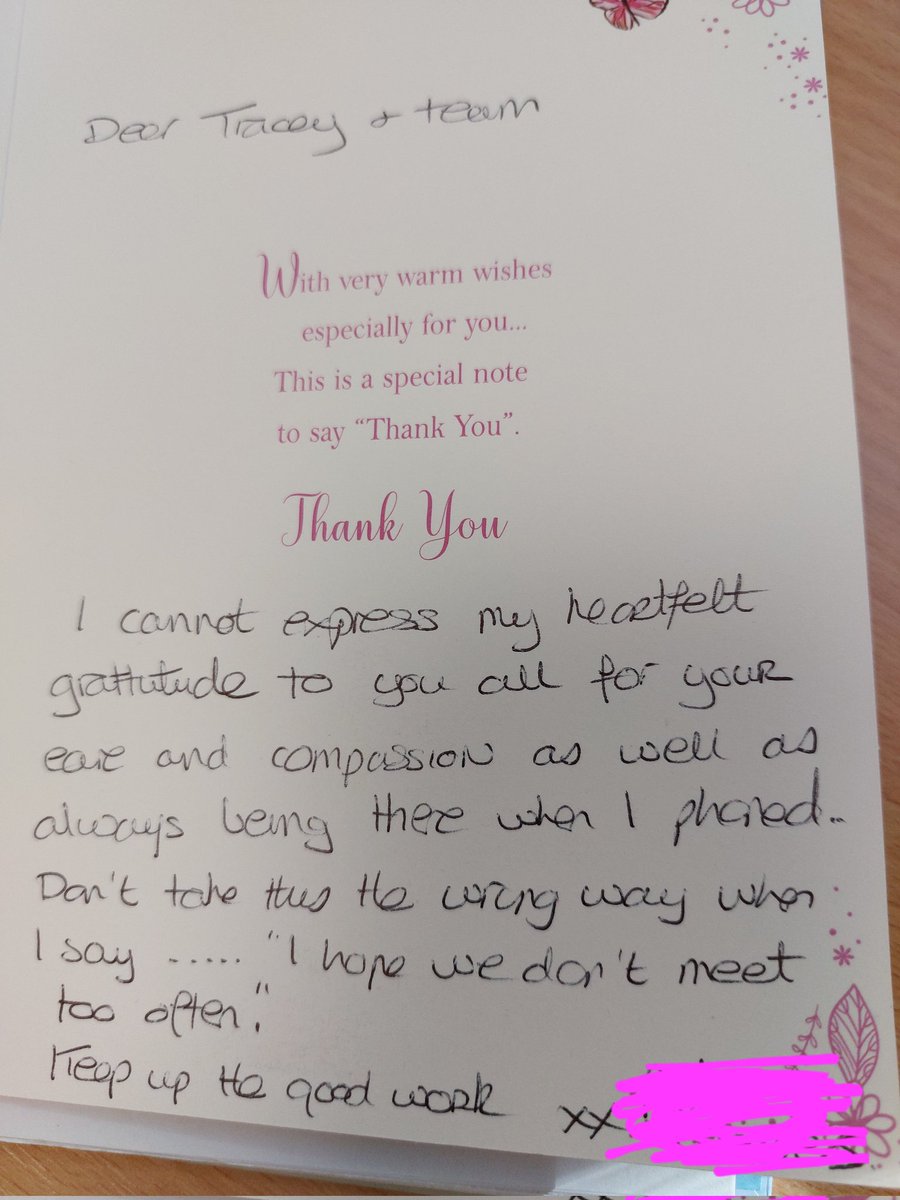 LeicshN's tweet photo. A lovely thank you received today! #compassion #caringatitsbest #cancernurse #bestteam @UHLNicolaGrant @JaniceBrown9 @JanePickard9 https://t.co/WkWPKePGsQ