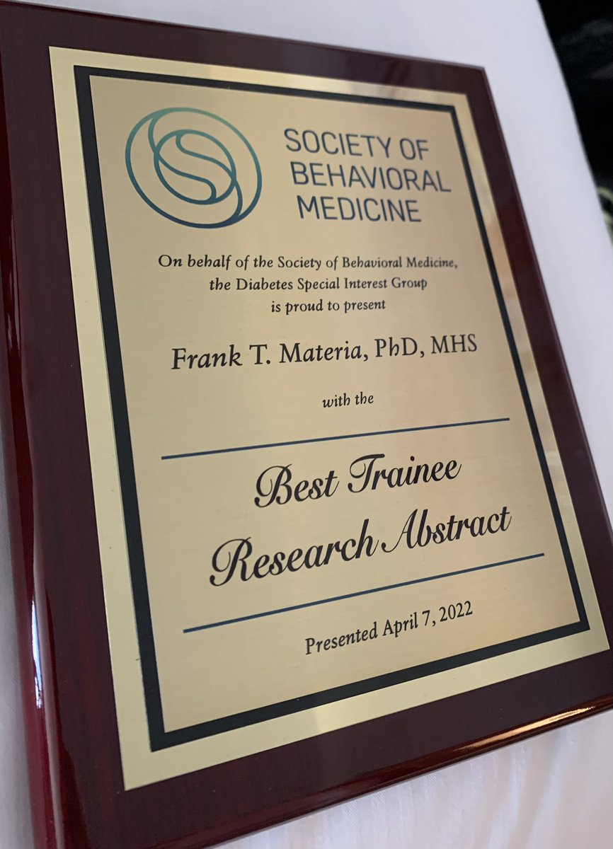 Frankie_Materia's tweet image. Thank you so much to @BehavioralMed #diabetes SIG for this award recognizing our @ChildrensMercy/@ResearchCM  #diabetespreventionprogram research in South Africa! #SBM2022