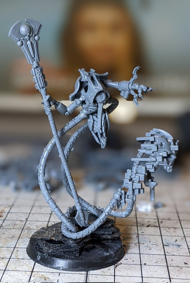 RJBayley's tweet photo. I know I said the last guy was tricky to put together, but this lass? Hoooo boy.
Preparing my #Cryptek Conclave force for my friend's upcoming narrative campaign. https://t.co/V7GffMqYHR