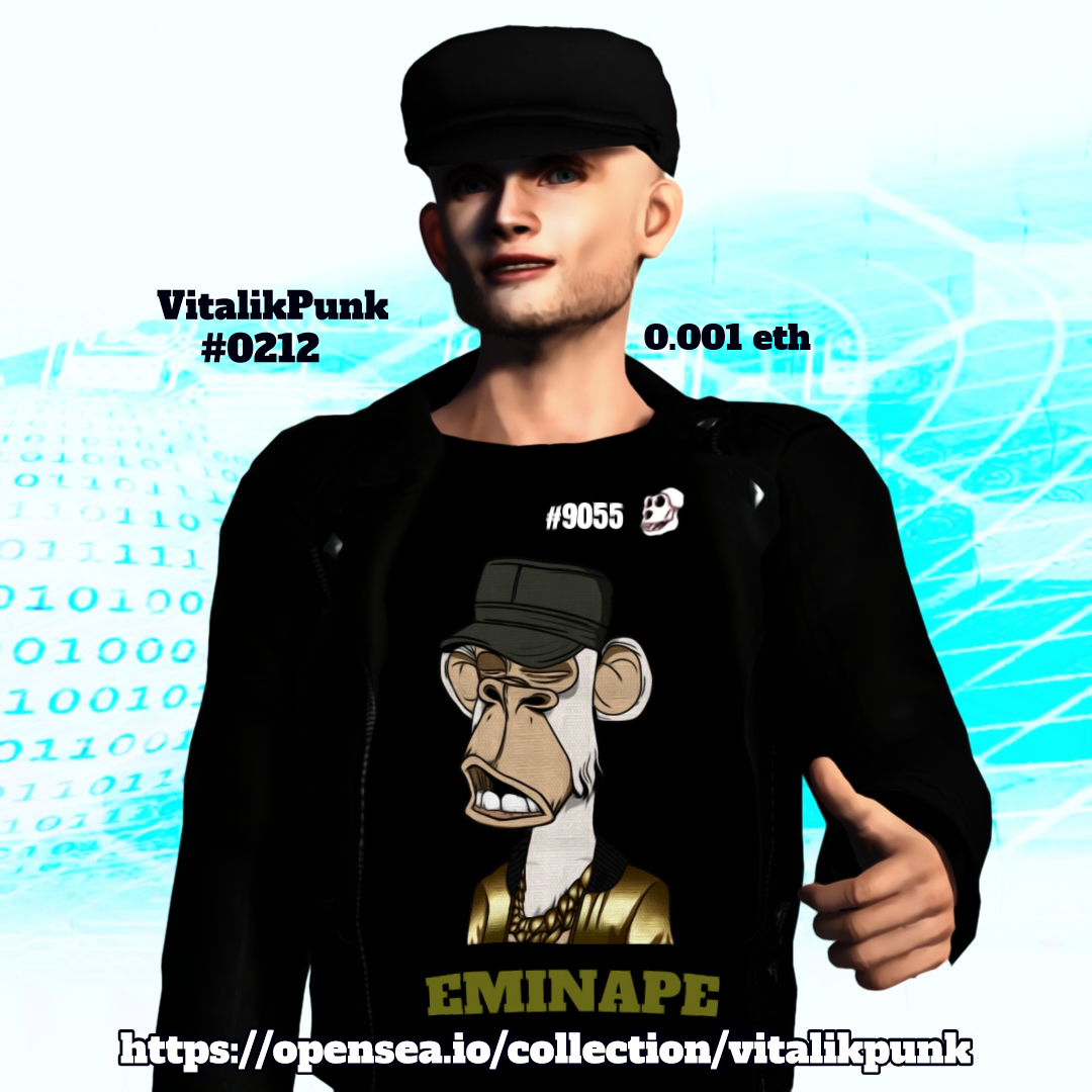 Unique VitalikPunk #0212  just   0.001 eth
opensea.io/collection/vit…
1000 Unique Vitalik Punks
 Allusions to NFTs, brands, movies etc are not copy-paste so they wont be like the originals
#nft #NFTCollection #NFTartist #nftcollectors #nftgiveaway #BoredApeYC #nfts #Opensea #BAYC