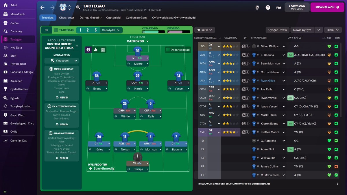FMCymraeg's tweet photo. Mae rhywbeth ar droed 👀

Byddwn yn rhyddhau'r copi cyntaf o Football Manager 2022 yn Gymraeg dros y penwythnos. 🏴󠁧󠁢󠁷󠁬󠁳󠁿

Eisiau helpu gyda'r gwaith? Gyrrwch DM neu e-bostiwch fmcymraeg@gmail.com

Dyma flas o sut mae'n edrych hyd yma... https://t.co/fgAE2XyDBg