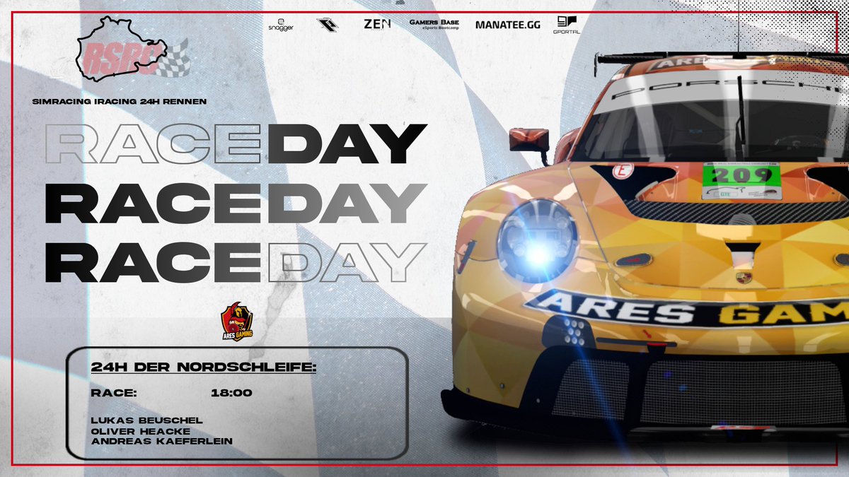 18:00 Uhr - iRacing

Langer Abend für unsere Fahrer - 24h auf der Nordschleife 🇩🇪

📺#1 - twitch.tv/frangnbeidl by <a href="/KRacingecke/">Käfers Racingecke</a> 
📺#2 - twitch.tv/einfach0li by <a href="/_Einfach_Oli/">EinfachOli</a> 

#AhuAres 🏎️💨 <a href="/iRacing/">iRacing</a>