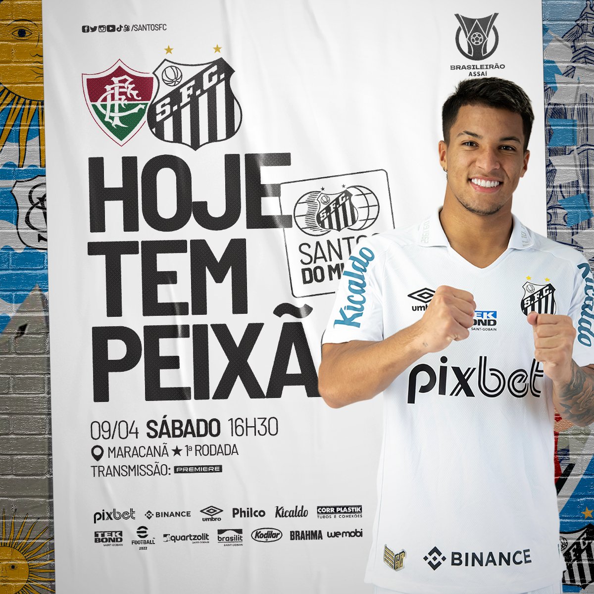 SantosFC's tweet photo. É A ESTREIA DO PEIXÃO. PRA CIMA DELES! ⚪⚫ https://t.co/7DHrto3XIx