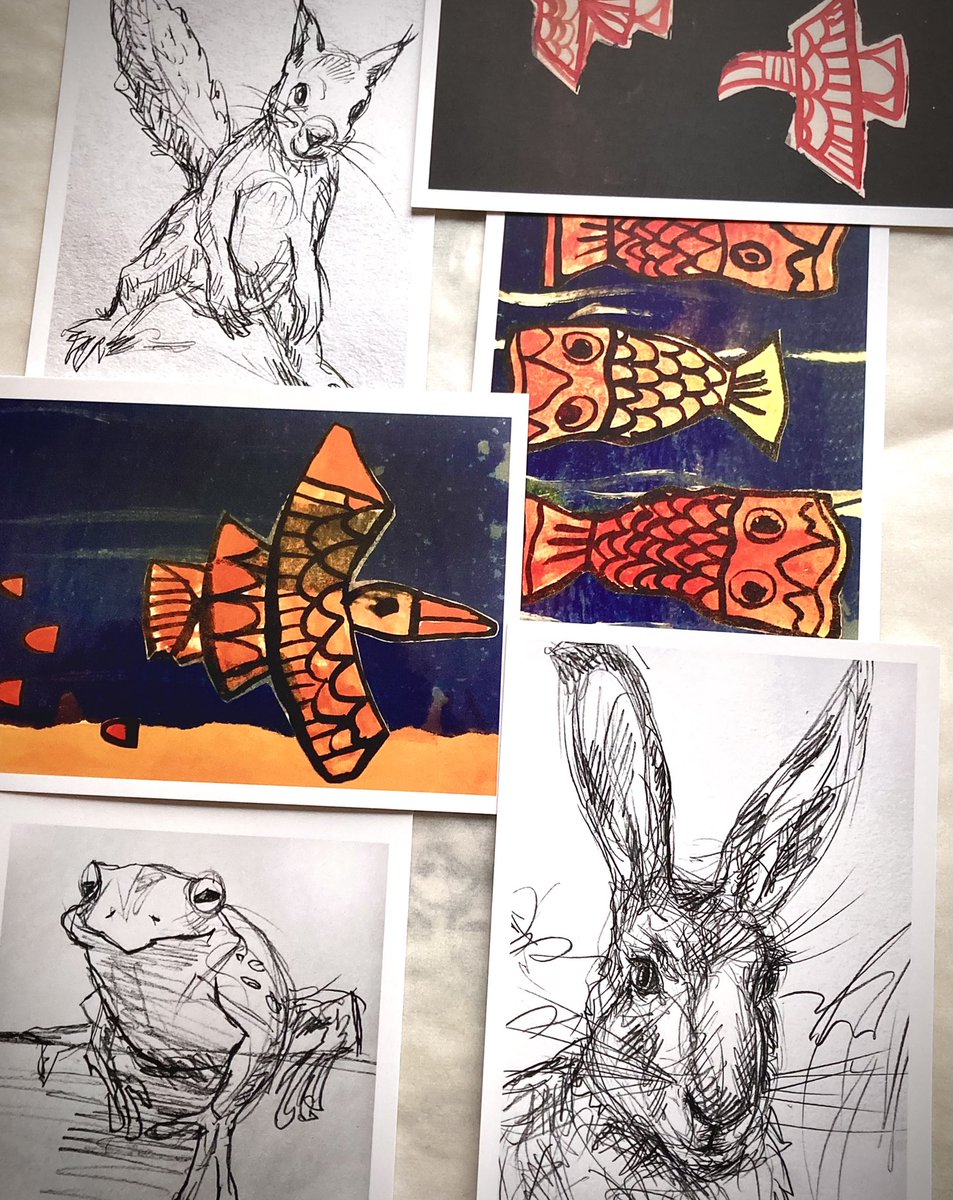 NadiaVanDessel's tweet photo. Animal postcard packs now available!π#postcardpack #artcards #animaldrawing #illustrationart #setofsix #envelopesincluded
https://t.co/CAxc5WH1Zb https://t.co/uiCeGFmslI