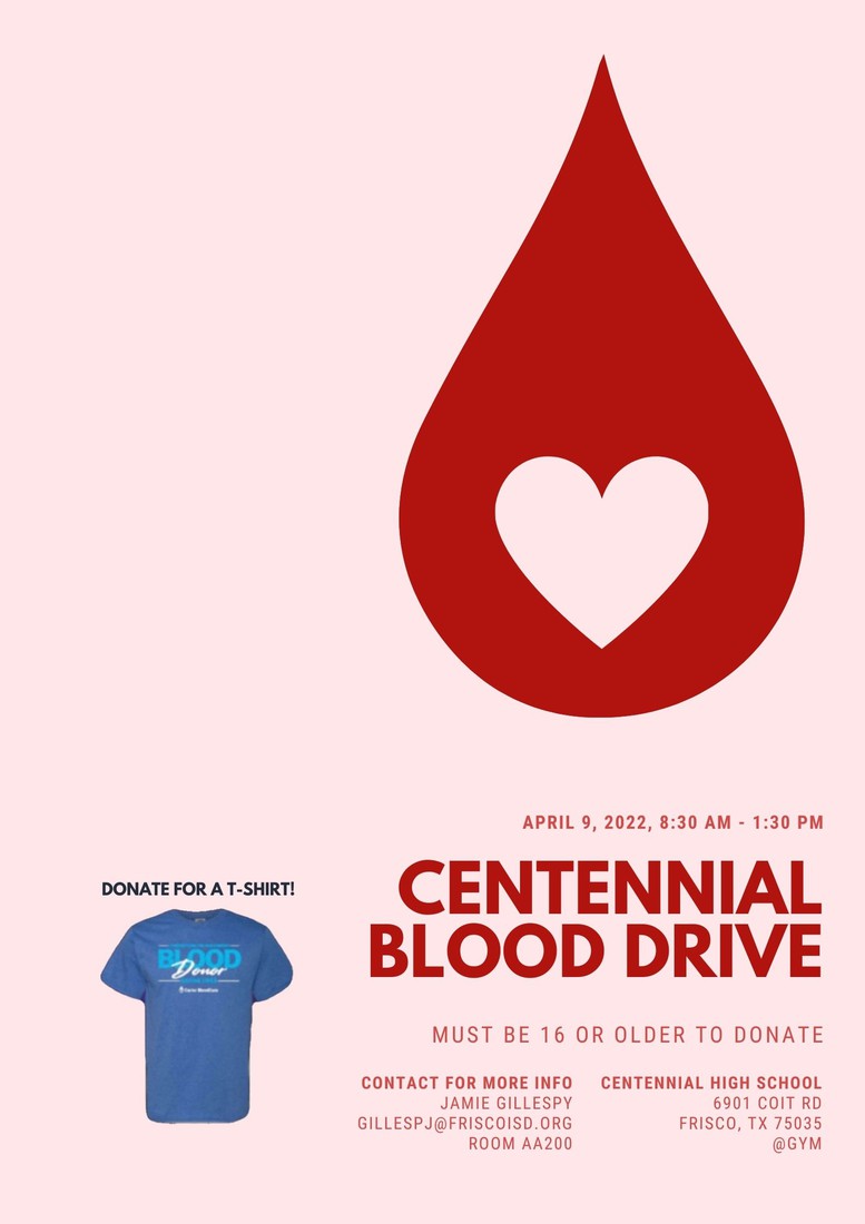 Titan Community, tomorrow is the day! Our Carter BloodCare Drive is from 8:30am-1:30pm in the Aux Gym! There will be a race on Coit Rd in the AM so enter from Rolater then come inside to the Aux Gym! 
Eligibility: carterbloodcare.org/education-cent…
Schedule: ww3.greatpartners.org/donor/schedule…