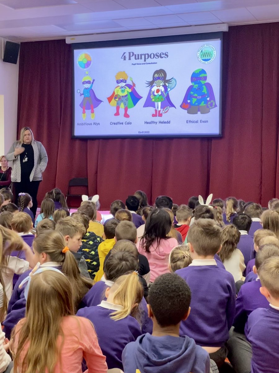 As part of our preparations for the new curriculum, today we welcomed our Four Purpose characters, designed by our children to help us all understand and strive towards the attributes of our new recruits. <a href="/wg_education/">Welsh Government Education</a> <a href="/PLNWales/">PLN Wales</a> <a href="/SchoolsPembs/">Blant Ysgolion Sir Benfro/Children & Schools Pembs</a> #4Purposes