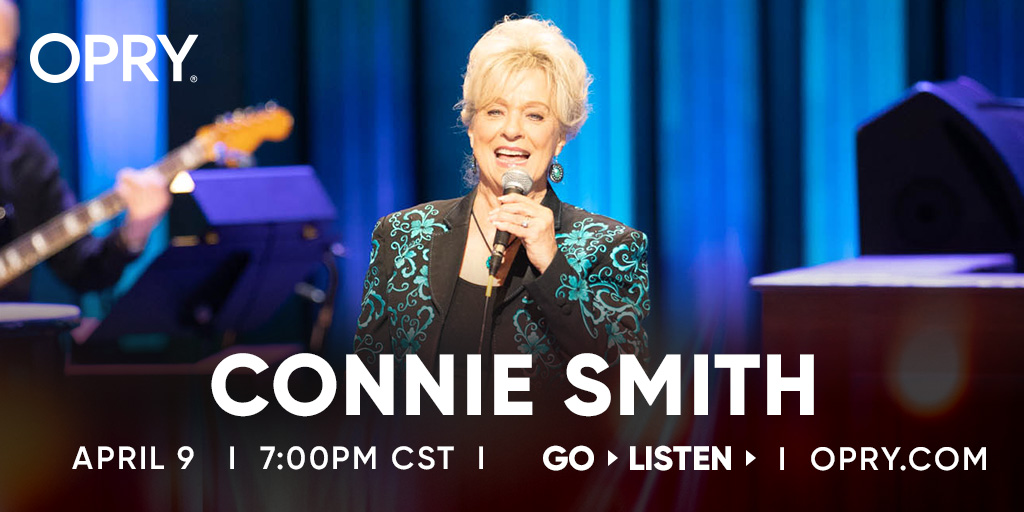 Catch Connie on the <a href="/opry/">Grand Ole Opry</a> tomorrow 4/9 beginning at 7:00p CST. For tickets visit opry.com or listen worldwide on <a href="/wsmradio/">WSM Radio - The Home of the Opry!</a>.