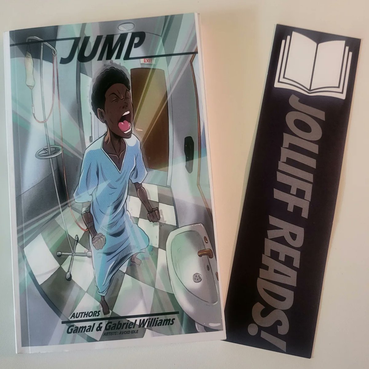 AuthorGamal's tweet photo. Today @JolliffMiddle kicked off a schoolwide read-along of JUMP as part of their JOLLIFF READS Program. Every student who signed up received a free copy of JUMP and a custom JUMP/JOLLIFF READS bookmark!#thejumpseries #jolliffmiddleschool #jolliffpta https://t.co/onI8VvYaak