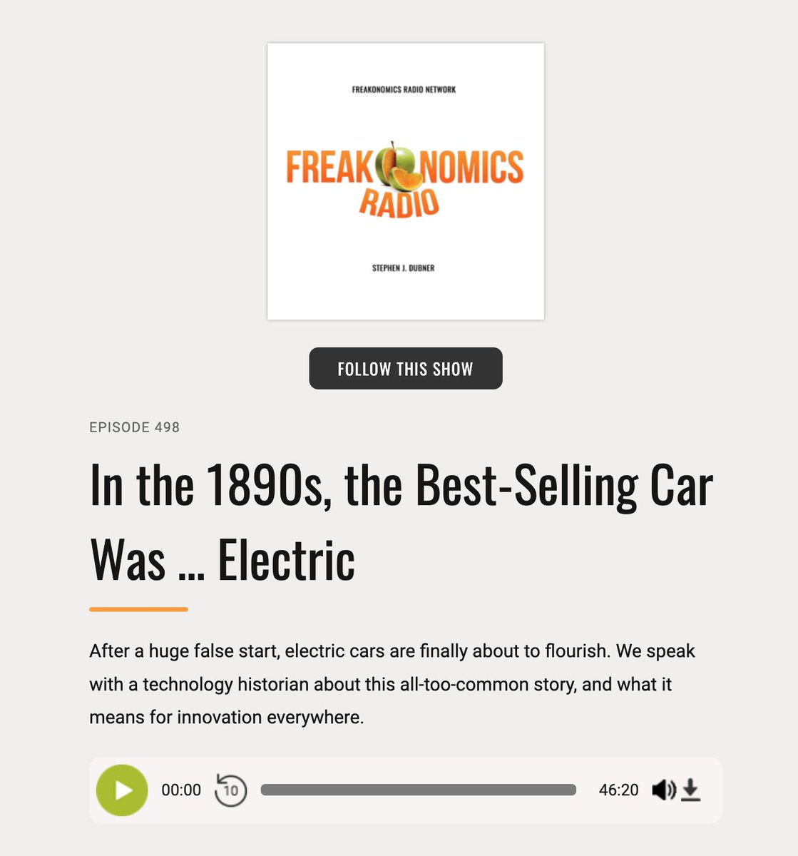DPTSolutionsInc's tweet image. What are #technology false starts, and what do they mean for #innovation?

Why did electric cars die in the 1890s and again in the 1990s? Why are they finally flourishing now?

Check this podcast out on your Friday commute, you won&apos;t be disappointed! freakonomics.com/podcast/in-the…