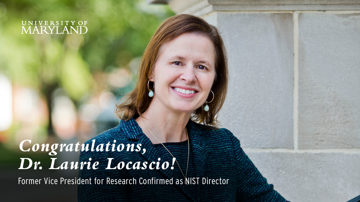 President_Pines's tweet photo. It’s my pleasure to congratulate our colleague and friend Dr. Laurie Locascio. We’re grateful for her leadership while she served as VP for the University of Maryland Joint Research Enterprise. https://t.co/6RJuu7ssZD https://t.co/AhVYheLgbp