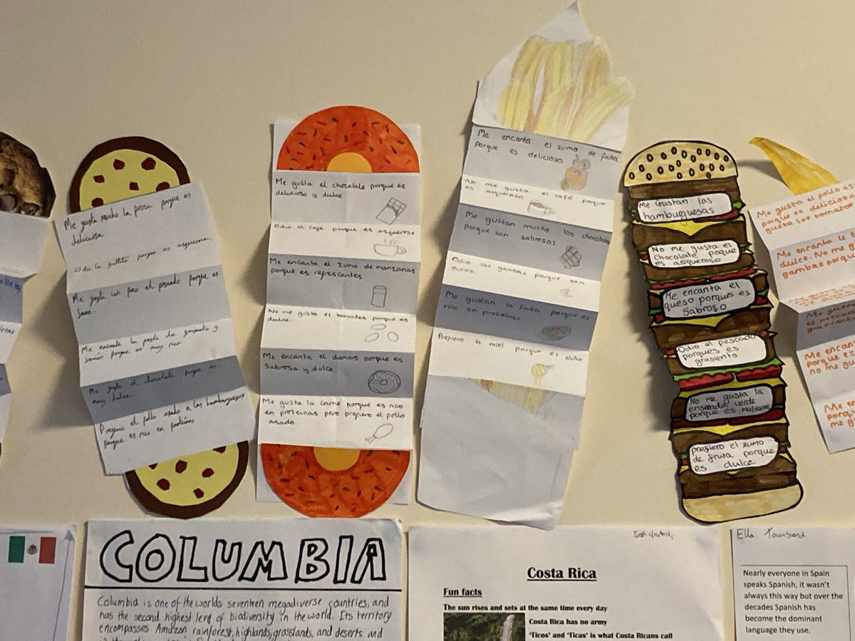 FrauGiles's tweet photo. So many superb concertina mini-books made by year 7 and 8 Spanish classes ⁦@DebenhamHigh⁩ ⁦@DebenhamHighMFL⁩ 🇪🇸 📚 -I’m running out of wall space! ⁦@valleseco⁩ 💡 #lacomida #megusta #Spanish #mimochila #minibooks https://t.co/qlHFwiQcgR
