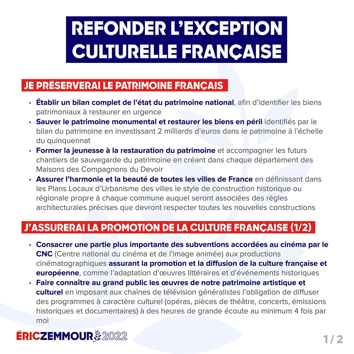 ProgrammZemmour's tweet photo. #ProgrammeZemmour CULTURE
🔗https://t.co/fYGCAkVDn0
https://t.co/cOnOMc3KKI
https://t.co/7iRxisenbG
https://t.co/NlsEOP4RDF
#JeVoteZemmourLe10avril #DimancheJeVoteZemmour
#JeFaisMentirLesSondages
Donner procuration ➡️ https://t.co/8CyAZxMqkD
@LiensZemmour. https://t.co/MBTzVm3Dfv