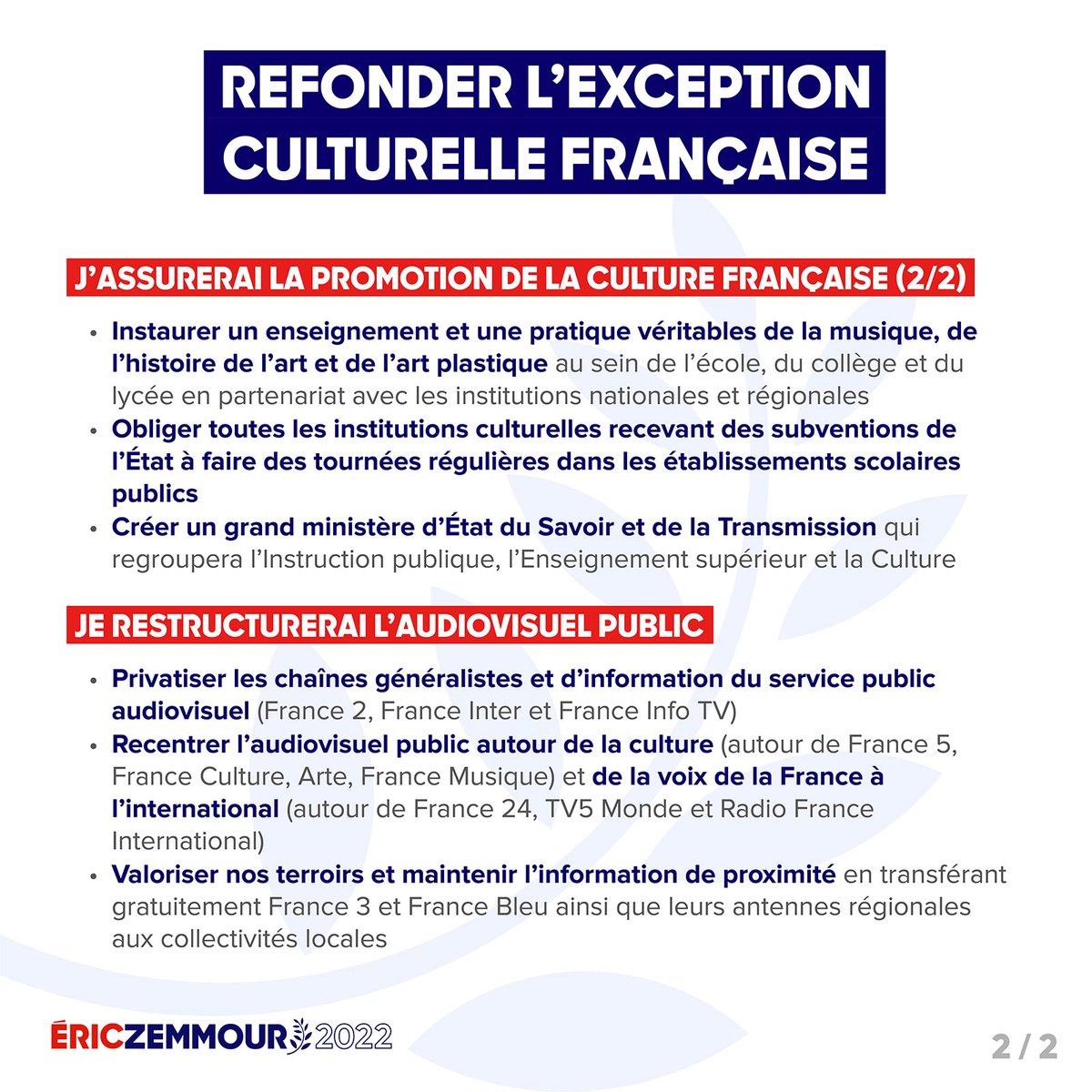 ProgrammZemmour's tweet photo. #ProgrammeZemmour CULTURE
🔗https://t.co/fYGCAkVDn0
https://t.co/cOnOMc3KKI
https://t.co/7iRxisenbG
https://t.co/NlsEOP4RDF
#JeVoteZemmourLe10avril #DimancheJeVoteZemmour
#JeFaisMentirLesSondages
Donner procuration ➡️ https://t.co/8CyAZxMqkD
@LiensZemmour. https://t.co/MBTzVm3Dfv