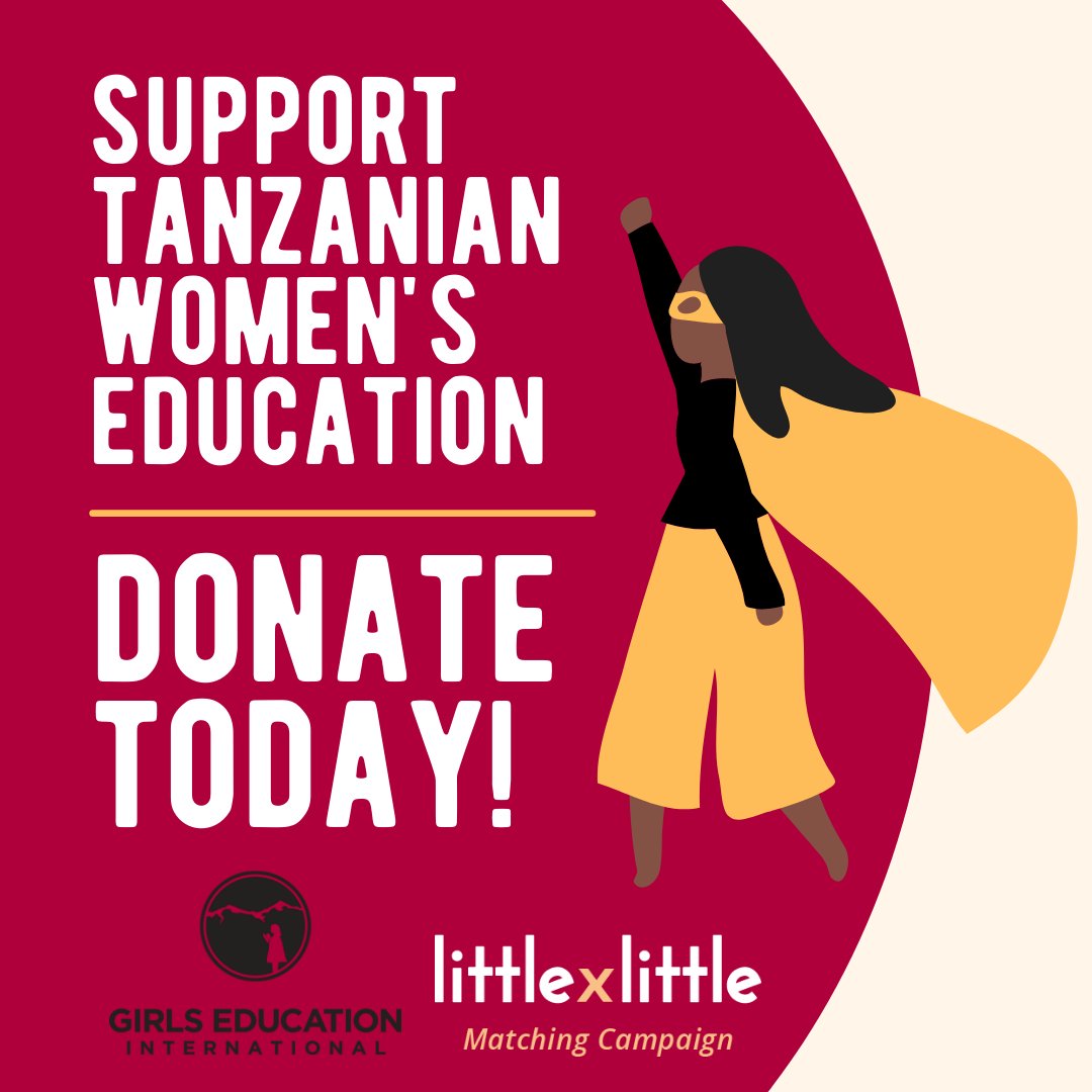 Today is the last day to have your gift matched by 50% up to $50 during <a href="/GlobalGiving/">GlobalGiving</a> 's Little by Little matching campaign! We can help send 4 Tanzanian women to university together!
globalgiving.org/microprojects/…