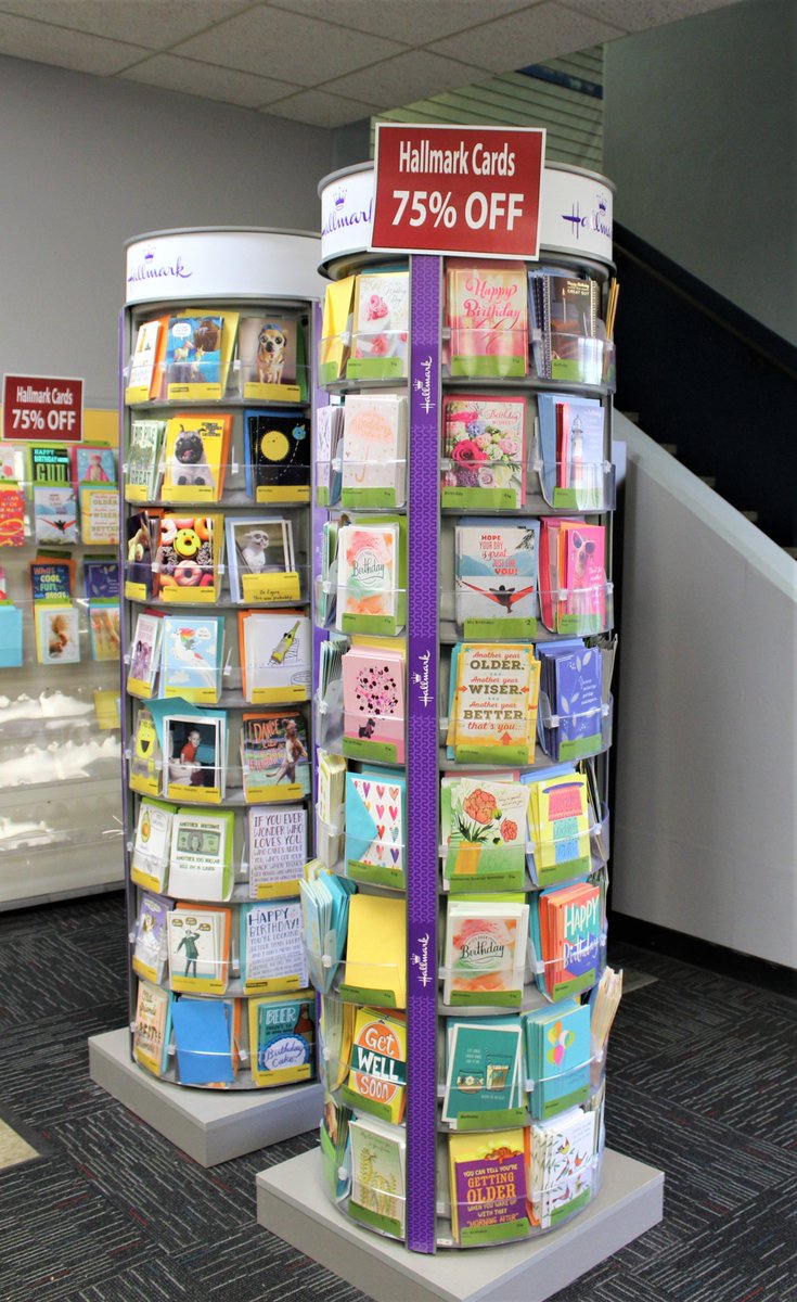 Hallmark Cards are 75%OFF! 💥
The are located in the lower level of the Kennel Bookstore! 

*While Supplies Last*