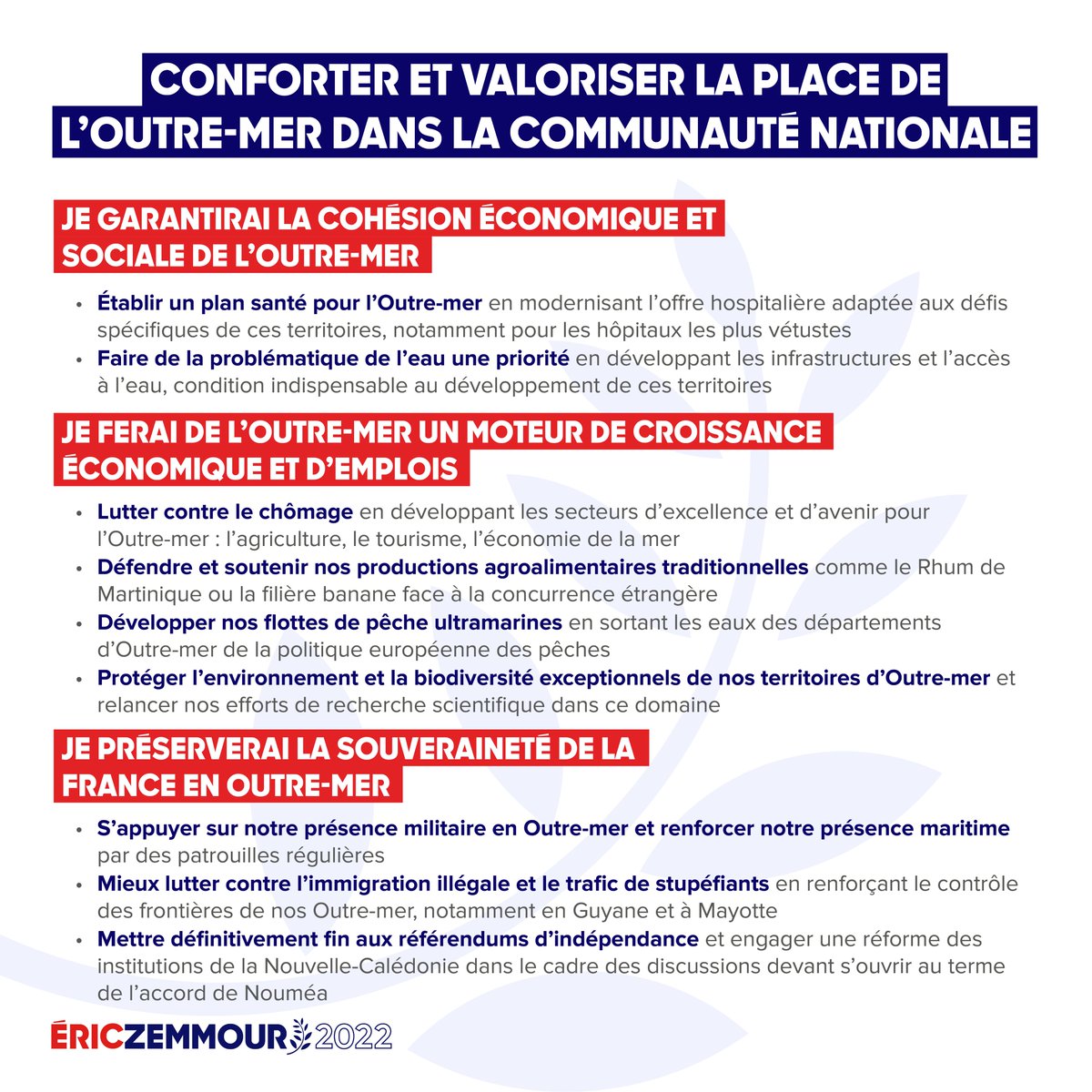 ProgrammZemmour's tweet photo. #ProgrammeZemmour OUTRE-MER
🔗https://t.co/fYGCAkVDn0
https://t.co/cOnOMc3KKI
https://t.co/7iRxisenbG
https://t.co/NlsEOP4RDF
#JeVoteZemmourLe10avril #DimancheJeVoteZemmour
#JeFaisMentirLesSondages
Donner procuration ➡️ https://t.co/8CyAZxMqkD
@LiensZemmour. https://t.co/r4rrONgyRo
