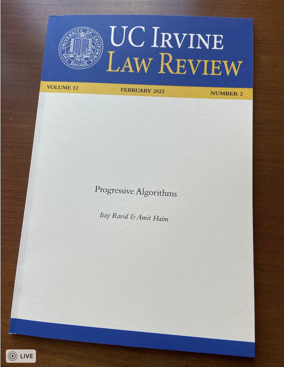 ItayRavid's tweet photo. Excited to see “Progressive Algorithms” (w/@AmitHaim ) in print! (https://t.co/AW81mJi1Eb). We juxtapose two dominant trends in criminal justice – progressive prosecutors &amp; AI decision-making – &amp; ask: can these work together to reform systemic problems in the CJS?/1 https://t.co/8XhL1Ic7dL