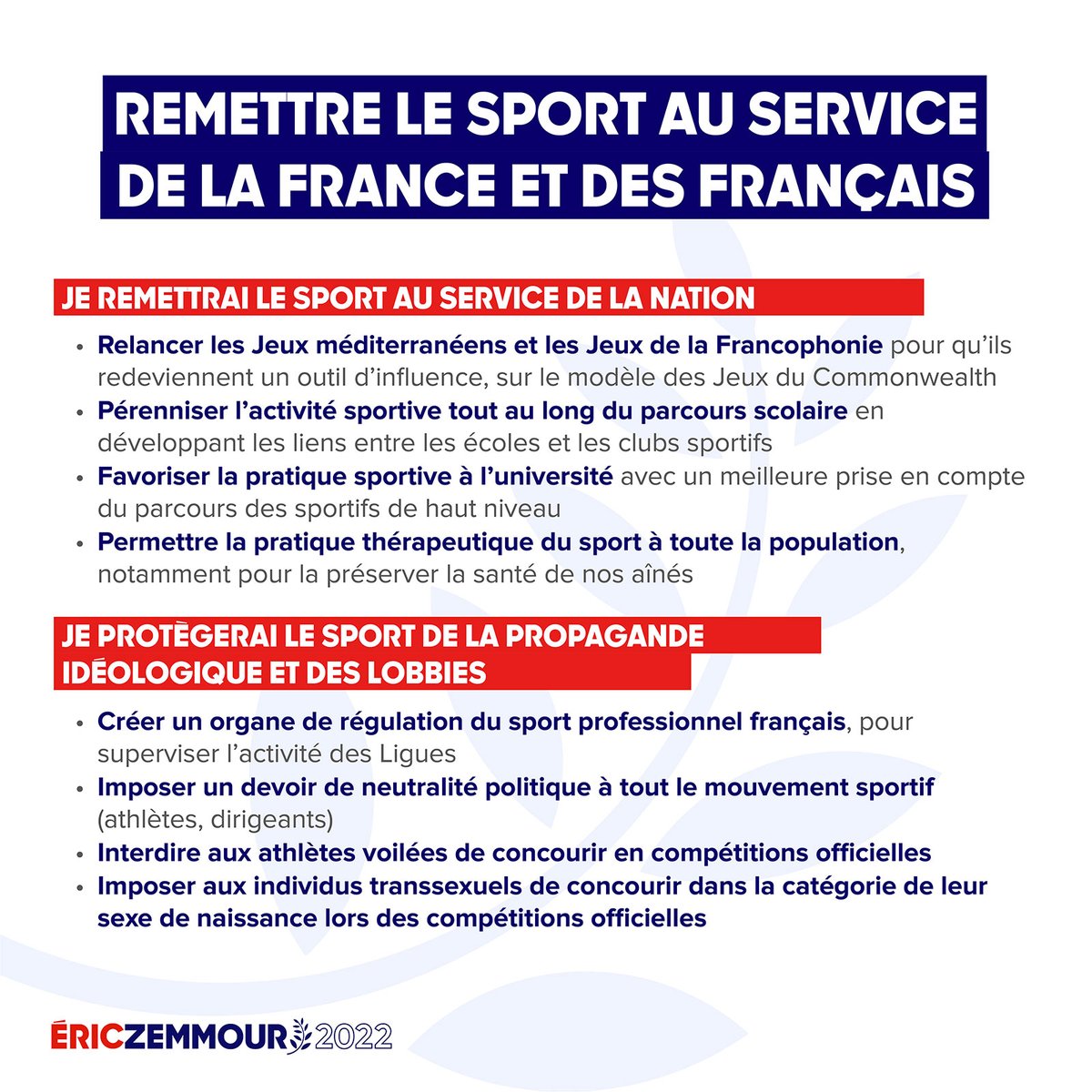 ProgrammZemmour's tweet photo. #ProgrammeZemmour SPORT
🔗https://t.co/fYGCAkVDn0
https://t.co/cOnOMc3KKI
https://t.co/7iRxisenbG
https://t.co/NlsEOP4RDF
#JeVoteZemmourLe10avril #DimancheJeVoteZemmour
#JeFaisMentirLesSondages
Donner procuration ➡️ https://t.co/8CyAZxMqkD
@LiensZemmour. https://t.co/c5IINg3Ebz