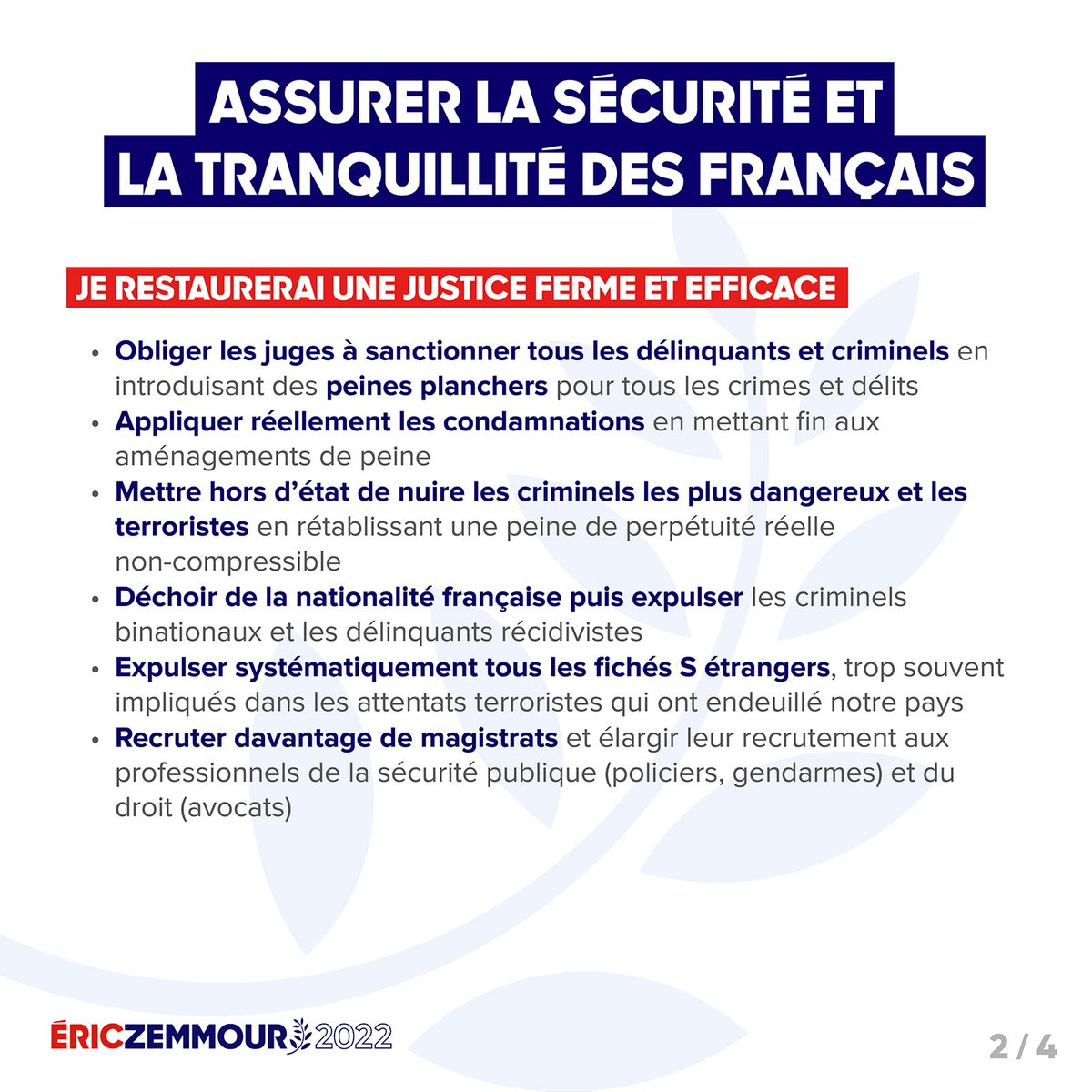 ProgrammZemmour's tweet photo. #ProgrammeZemmour JUSTICE
🔗https://t.co/fYGCAkVDn0
https://t.co/cOnOMc3KKI
https://t.co/7iRxisenbG
https://t.co/NlsEOP4RDF
#JeVoteZemmourLe10avril #DimancheJeVoteZemmour
#JeFaisMentirLesSondages
Donner procuration ➡️ https://t.co/8CyAZxMqkD
@LiensZemmour. https://t.co/RBToWRUnSy