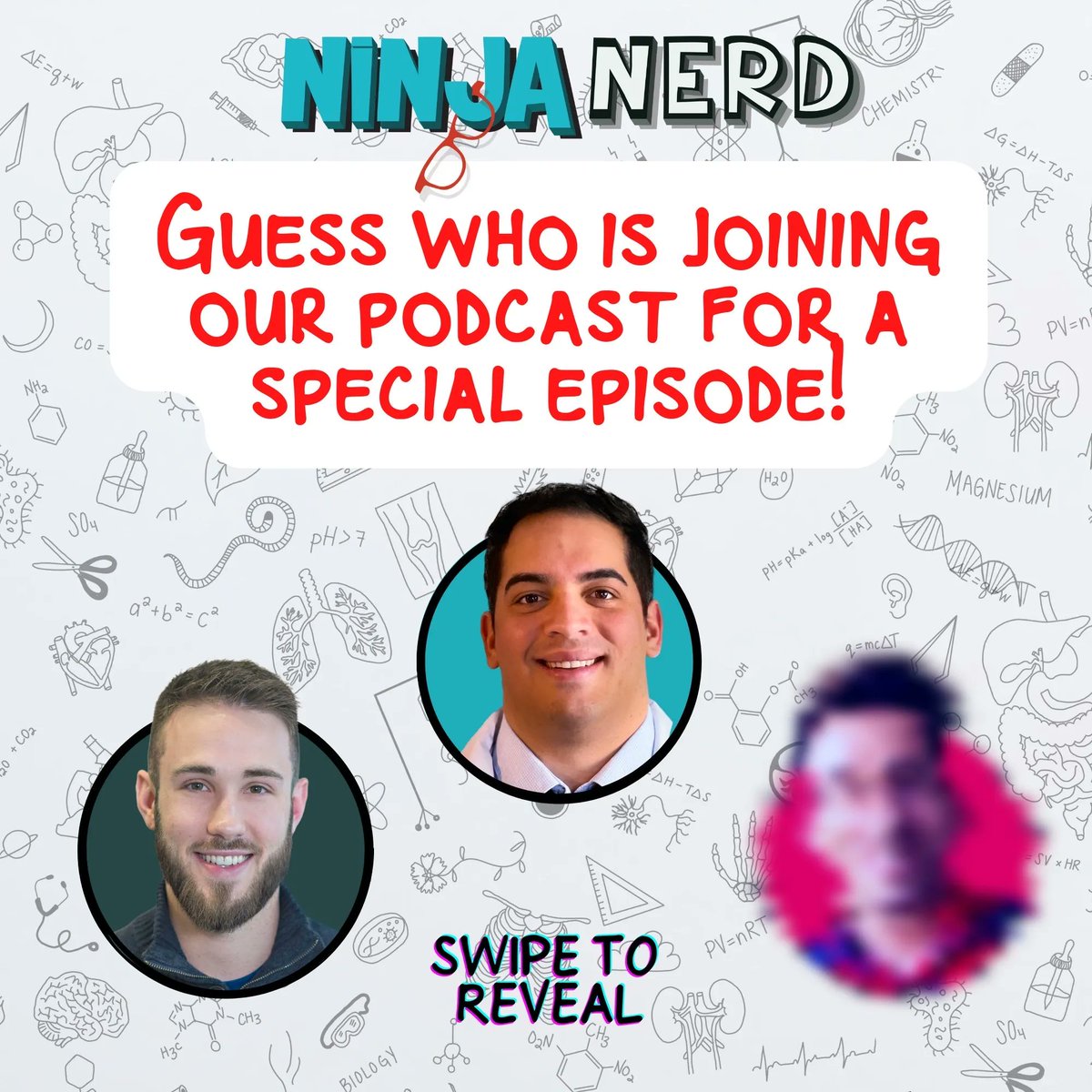 NinjaNerdSci's tweet photo. ๐ Ninja Nerds!! We have a special guest host coming to our podcast. Swipe to reveal who it is!
#ninjanerd #drmiketodorovic #ninjanerdmedicine #ninjanerdlectures
#ninjanerdscience #studyanatomy #studyphysiology #studyanatomyandphysiology #nursingschool #medschool https://t.co/arh1kOajRP