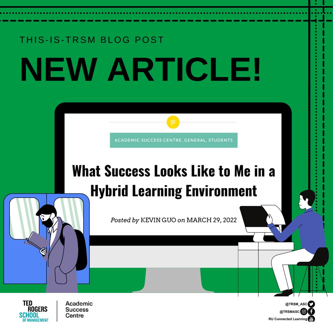 "...Having classes in-person presents its own set of challenges like preparation, time management and managing wellness. These are all things we have to consider in order to be successful at hybrid learning.”Learn more about Kevin's strategies at bit.ly/3wMbiix
#TRSMblog
