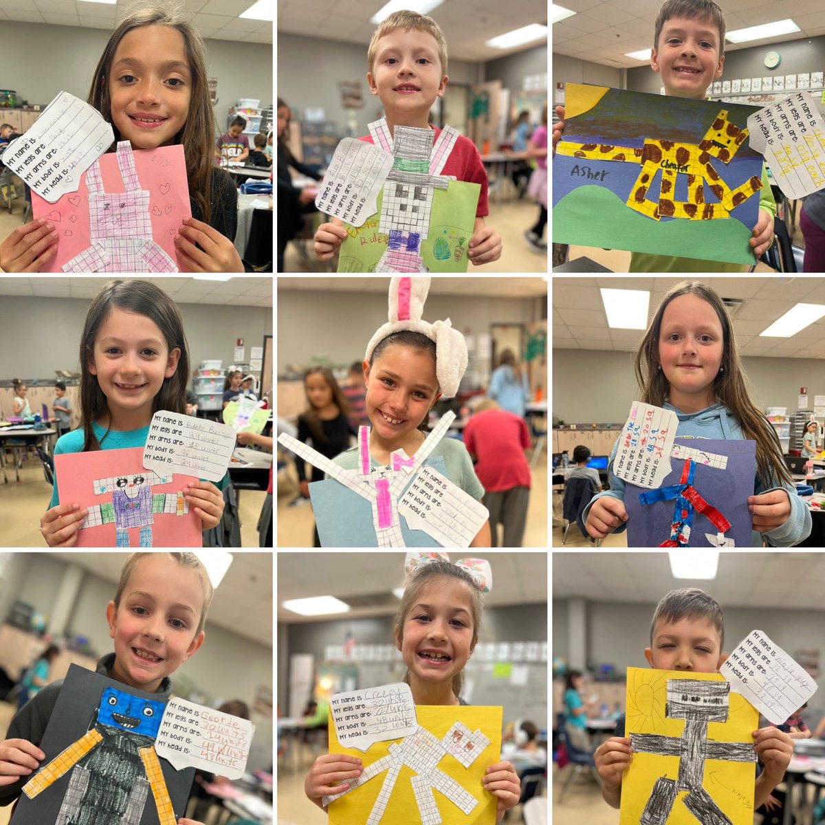 BoatwrightMissi's tweet photo. Showing off our Area and Perimeter knowledge and skills wit our robot/animal creations! #STEAMatStribling #BoatCrew22 https://t.co/G46IDvGrjt