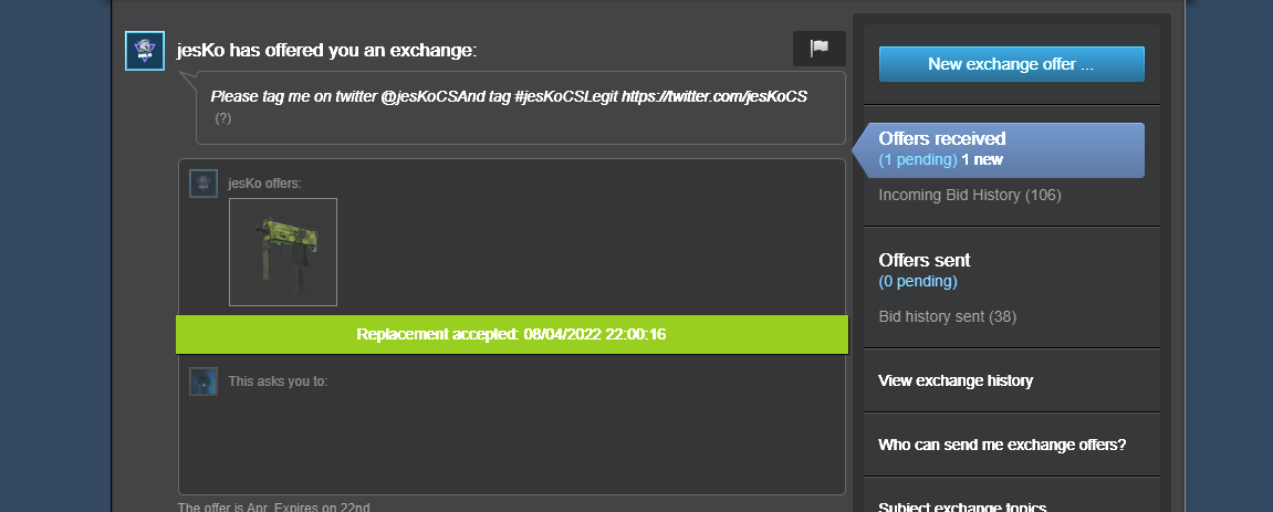 Thank you very much for the on stream giveaway <a href="/jesKoCS/">jesKoCS</a> #jesKoCSLegit