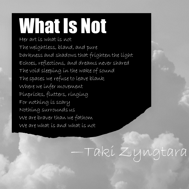 New #poem today titled What Is Not. It's about all those little spaces in our lives that aren't meant to be filled. #poetry