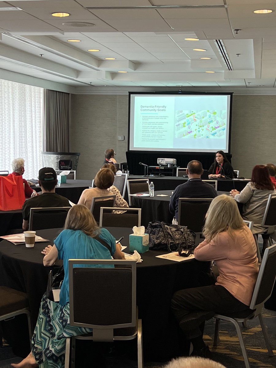 AFTDHope's tweet photo. Senior Program Associate Darya Rahbar, MS from @theUSAging talked about "Building FTD-Friendly Communities" at today's #AFTDConference, providing an overview of the @dfamerica_ movement and their efforts to foster quality of life for people #LivingWithDementia and #FTDfamilies. https://t.co/Q2FzgfLhTv