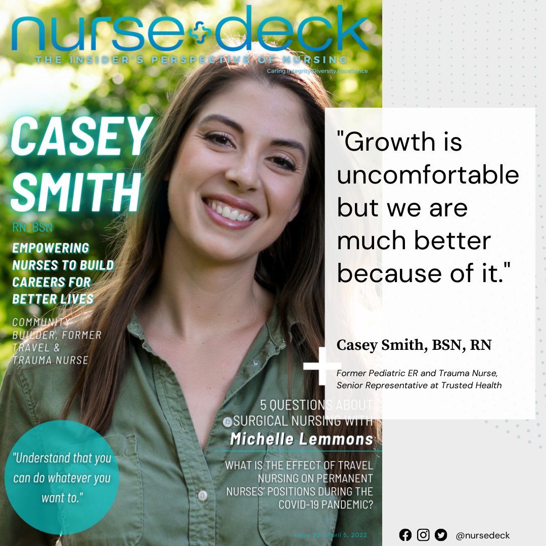 trustedhealth's tweet photo. Take a look Trusted employee, Casey Smith's feature in @TheNurseDeck !
Read Here π https://t.co/ckO4Zivyco
#healthcare #startup #TrustedHealth #employeefeature #nursetwitter #nursing https://t.co/PY1ls9Xz1h