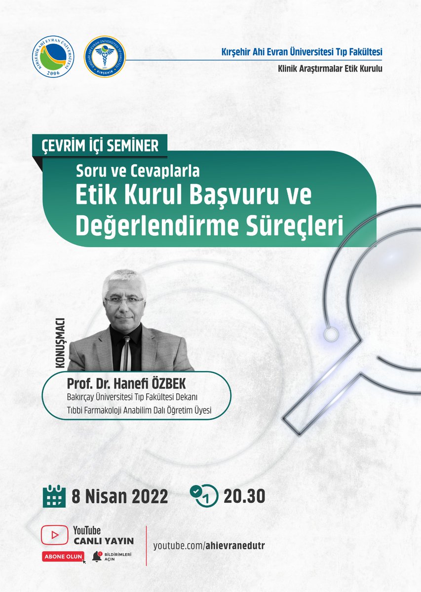 arifhudaikoken's tweet photo. Moderatörlerinden birisi oldugum " Soru ve Cevaplarla Etik Kurul Basvuru ve Degerlendirme Surecleri" baslikli programi izlemek için link: https://t.co/RbyDWVmyFB

#etikkurul , #araştirmaetigi
#ethicscommitee , #researchethics https://t.co/hwZjCZcr57