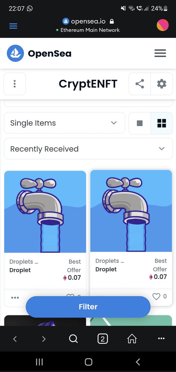 EnVeveNft's tweet photo. Just Minted my 2 @nft_droplets
 
💧💧clean water charity and utilitys for the community to come 💧💧

#NFT #NFTs #NFTCommumity #nftcollectors #NFTcollectibles #DROPLETS #dropletsnft #charity #nftcharity #lfg #Ethereum #ETH #ETHNFTs #EthereumNFTs https://t.co/r8PSdInPyA