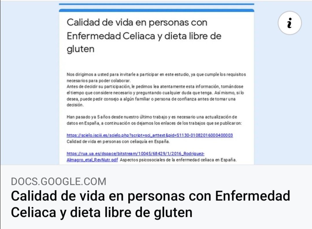 Tras 5 años, volvemos a compartir la encuesta sobre la calidad de vida en personas con #celiaquía para actualizar los datos y poder contrastar la información.

Si quieres ayudar, pulsa en el enlace y rellena la encuesta 😊

facebook.com/60724909931796…